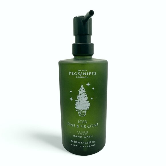 NEW Pecksniffs - Iced Pine & Fir Cone Frost Glass Bottle Hand Wash - 16.9 fl oz - Picture 1 of 4